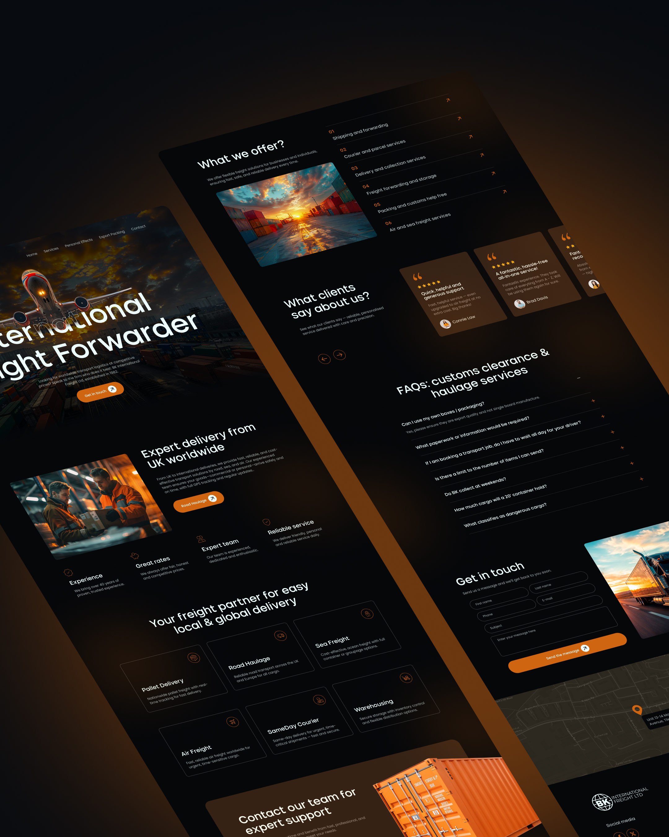 transport website homepage