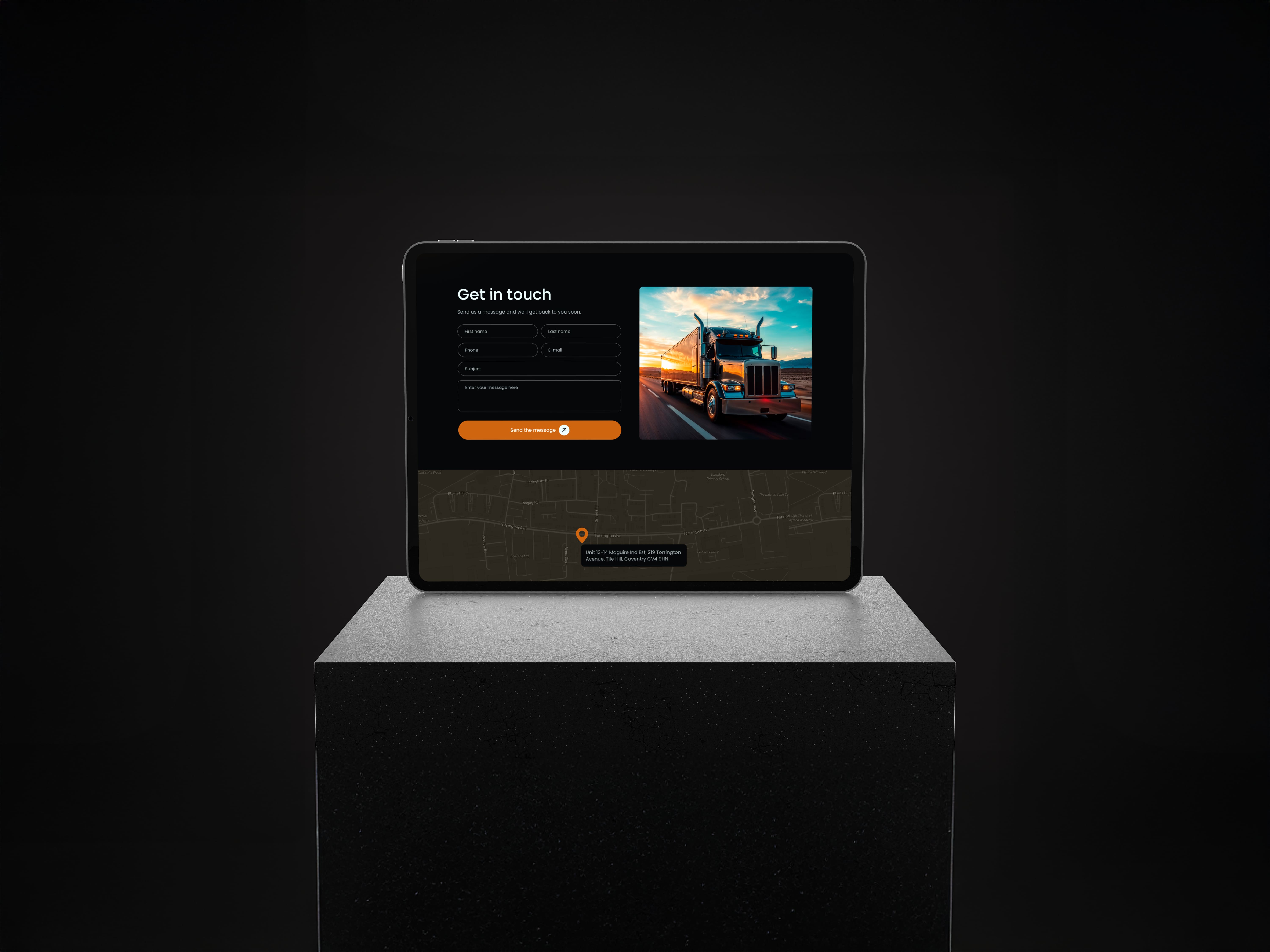 BK Freight website mockup