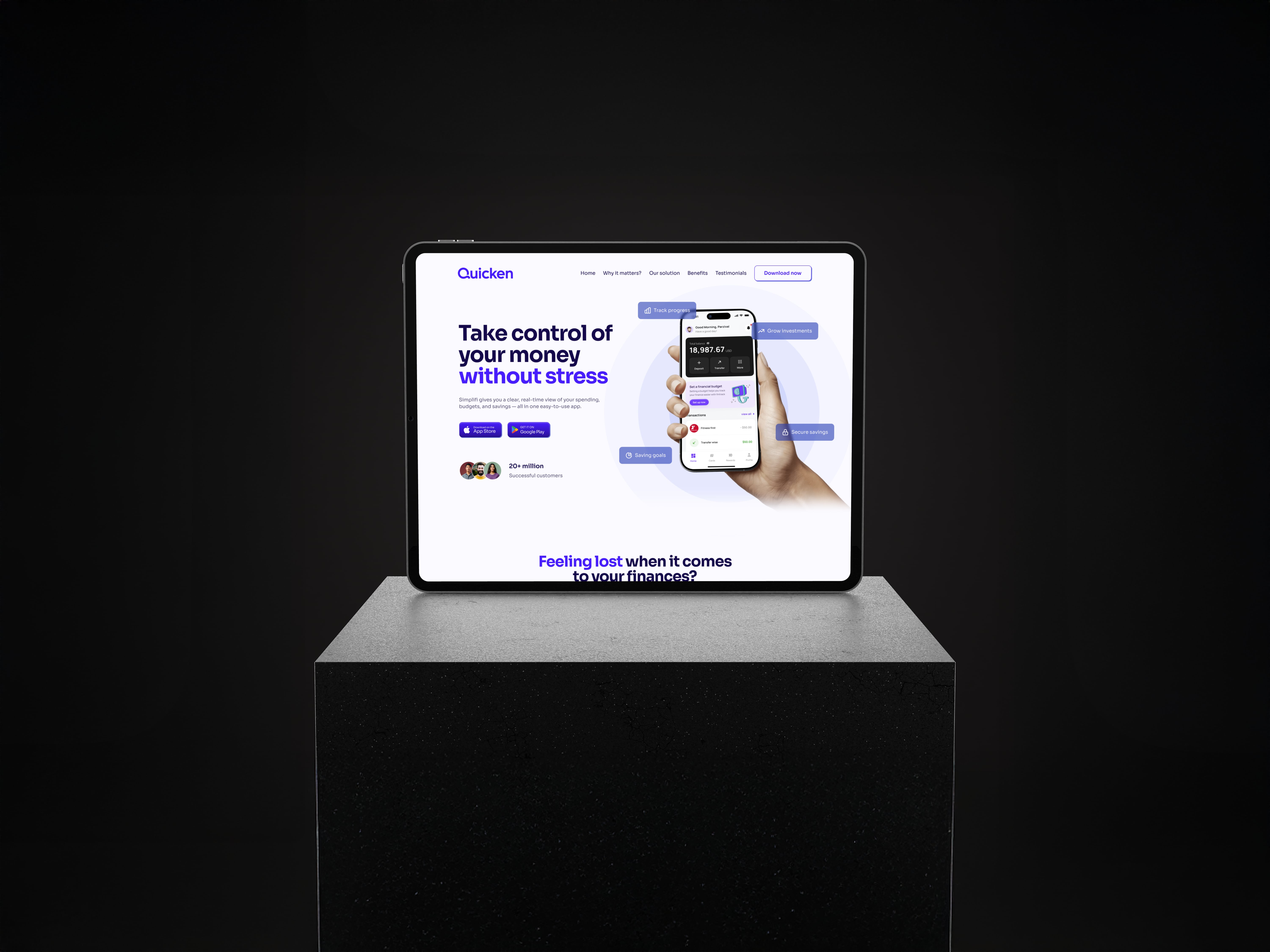 quicken app mockup