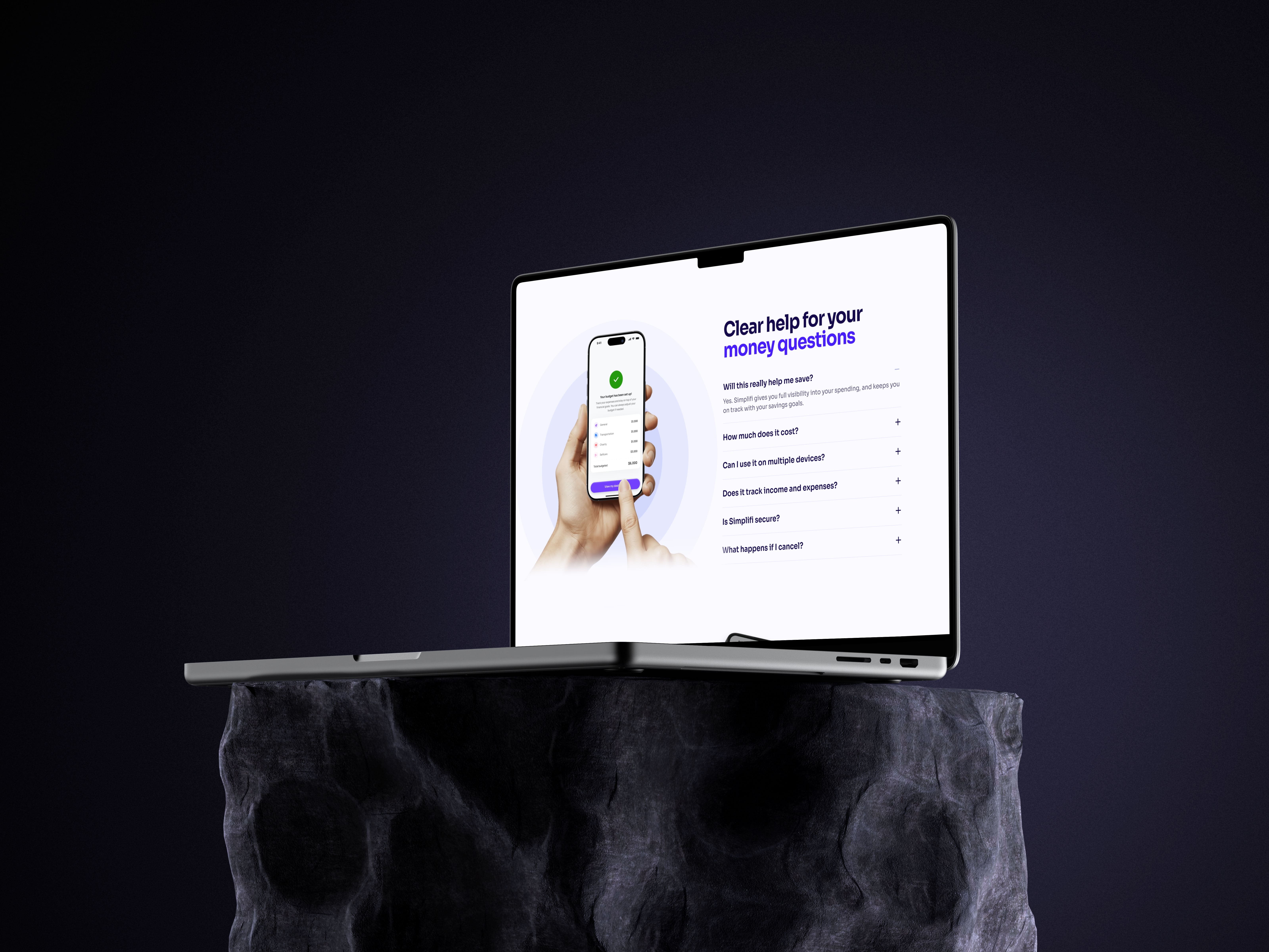 quicken app mockup